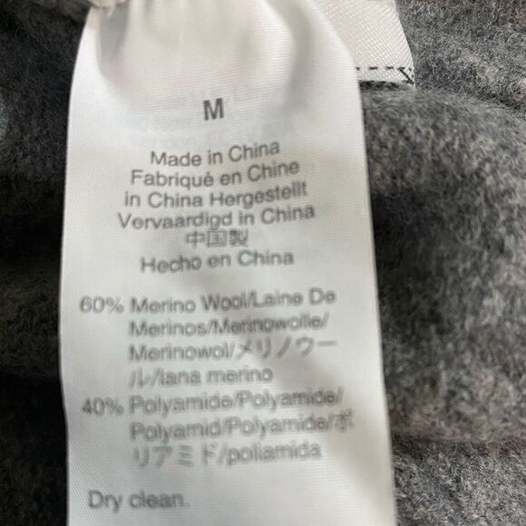 J.Crew Quarter Zip Gray Merino Wool Blend Mock Neck Fisherman Sweater SZ Medium - Picture 5 of 8